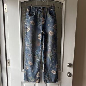 Floral Blue Jeans preloved